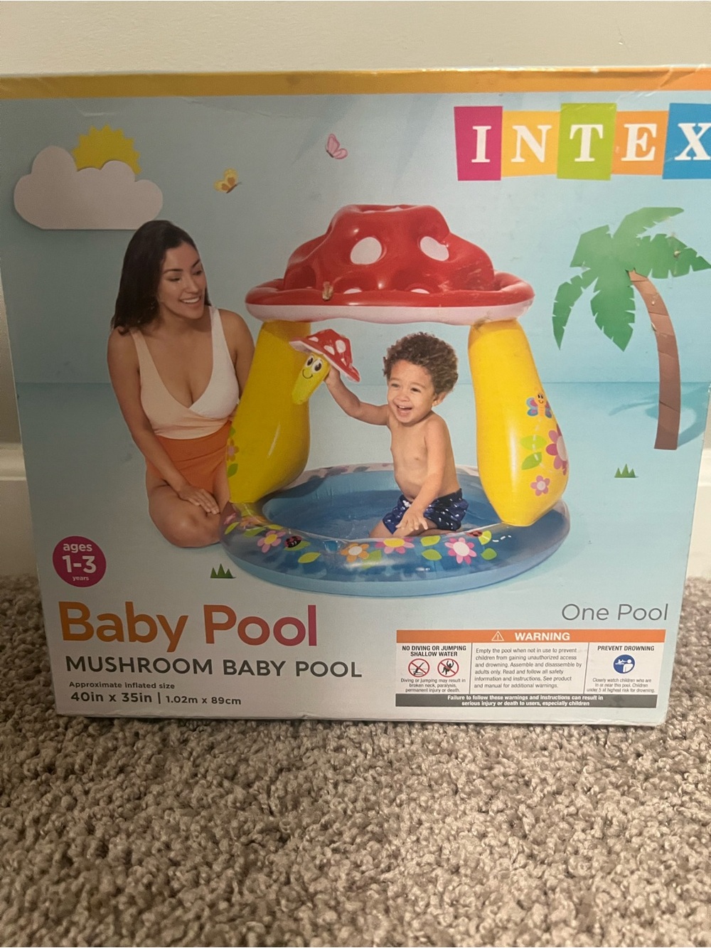 Intex Baby Mushroom Pool - Yellow & Red Infant Splash Toy